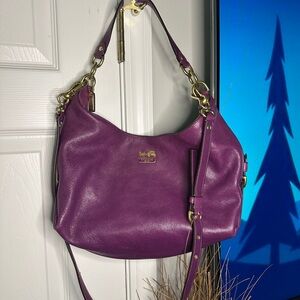 Vintage COACH ‘Madison Hailey’ Eggplant Purple Hobo Leather Purse